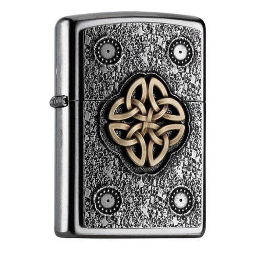 Aansteker, Zippo, Celtic Knot, Street Chrome, doos